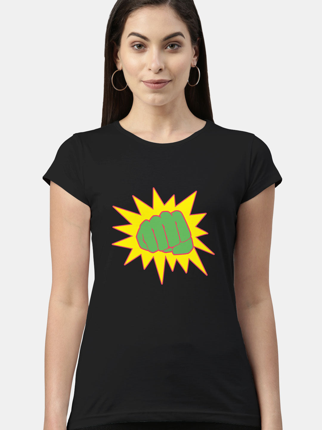 She Hulk Pow - Womens T-Shirt - Regular Fit - Black - Medium