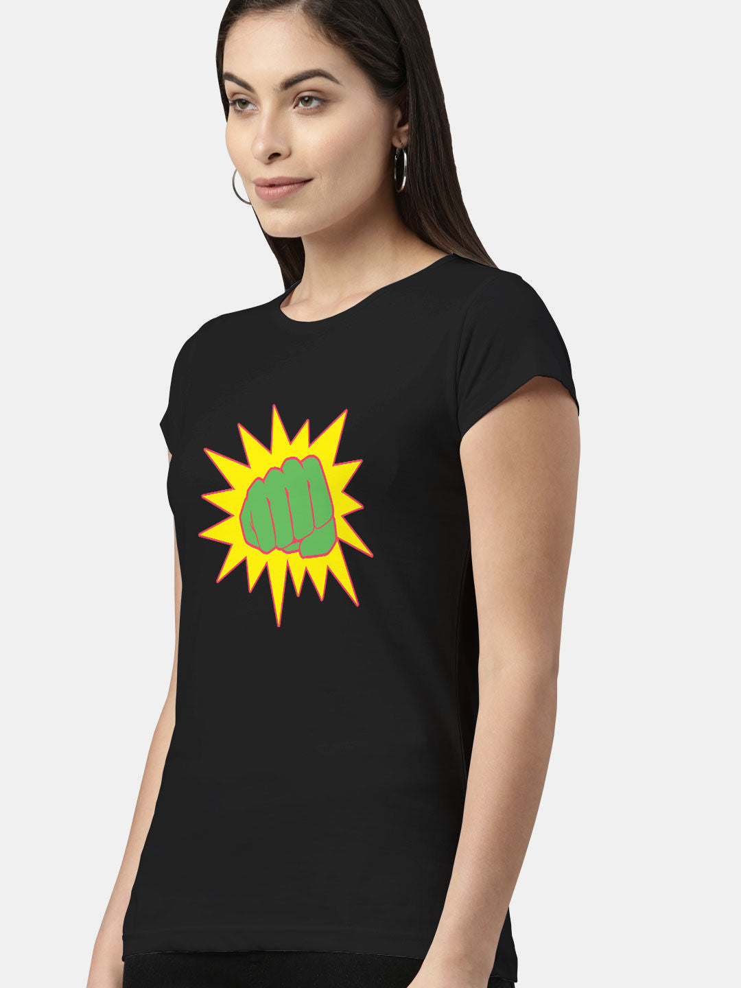 She Hulk Pow - Womens T-Shirt - Regular Fit - Black - Medium