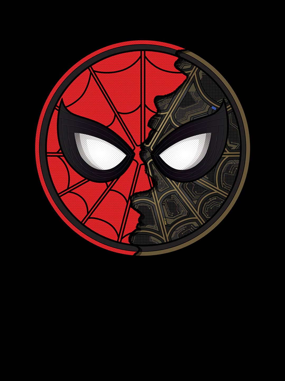 Two Face Spidey - Womens T-Shirt Black XL