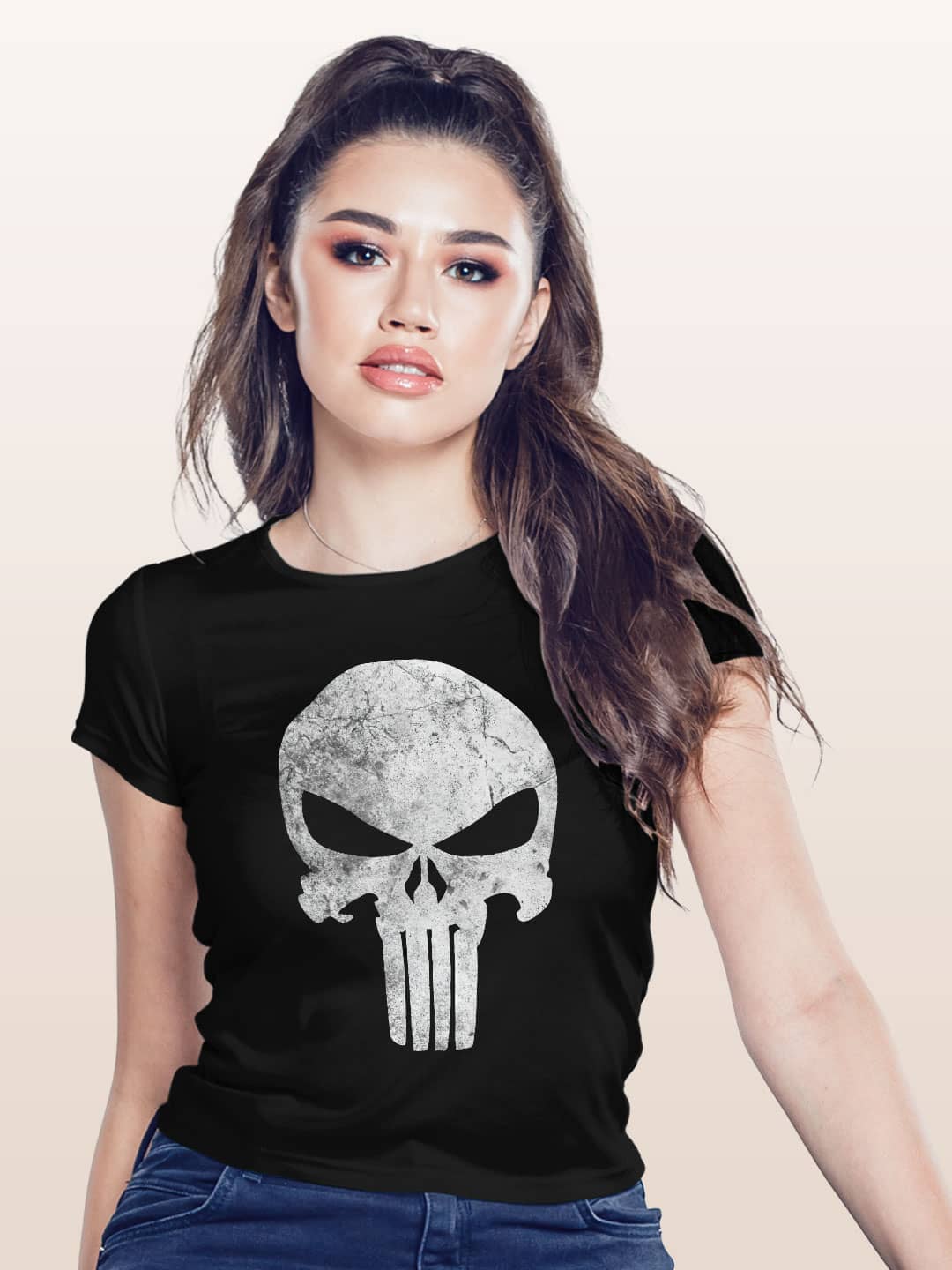 Punisher Symbol - Womens T-Shirt Black Medium