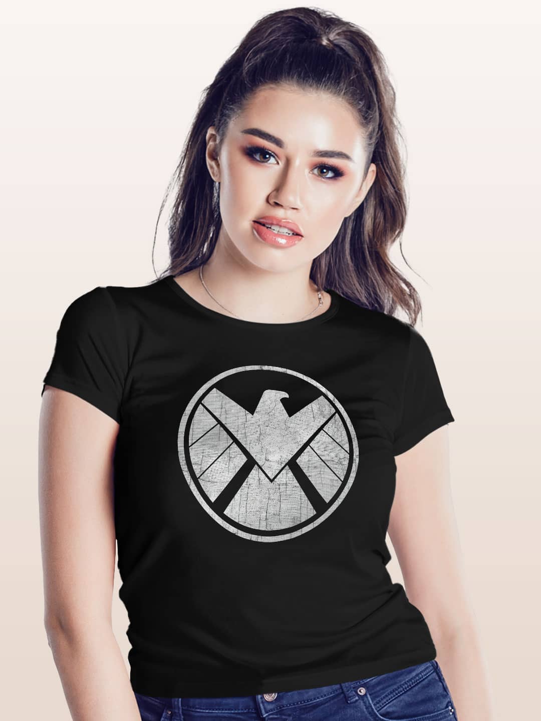 Agents of Shield Logo - Womens T-Shirt Black Small