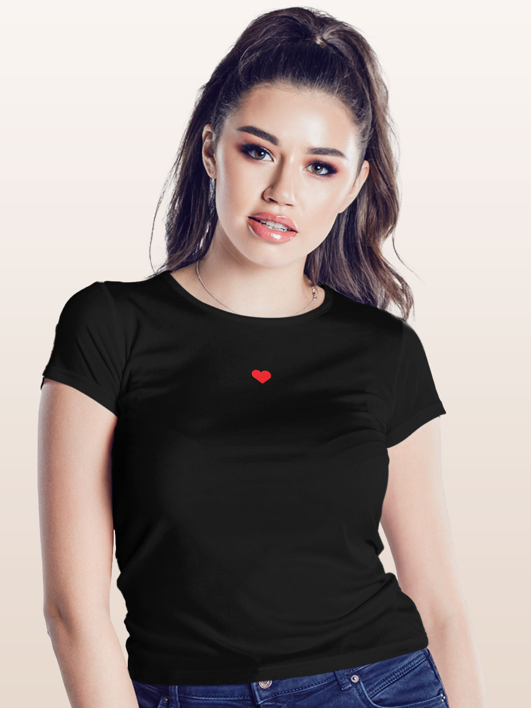 Human and Dog Hand Love - Womens T-Shirt Black Medium