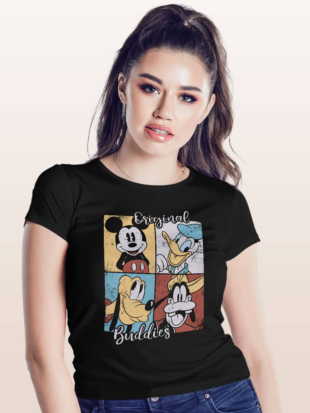 Mickeys Buddies - Womens T-Shirt Black XL