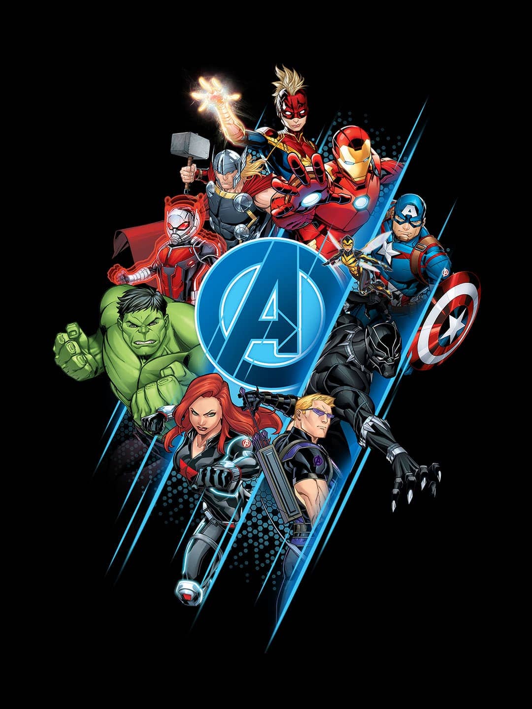 Avengers All Heroes - Womens T-Shirt Black Large