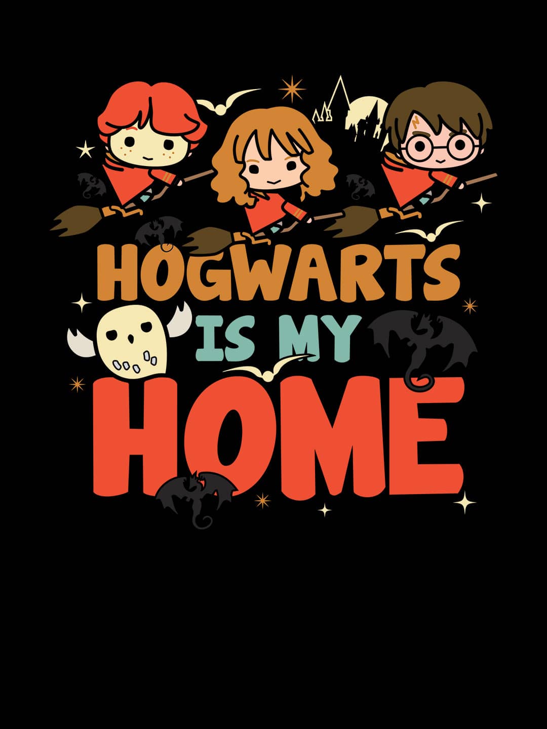 Harry and the Gang Chibi - Womens T-Shirt Black XL