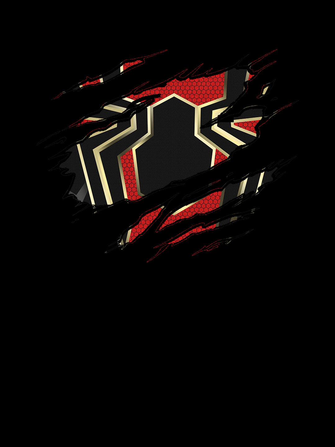 Ripped Spider Man - Womens T-Shirt Black Medium