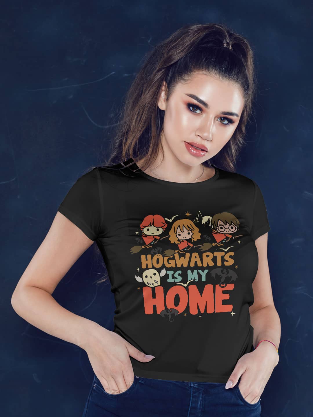 Harry and the Gang Chibi - Womens T-Shirt Black XL