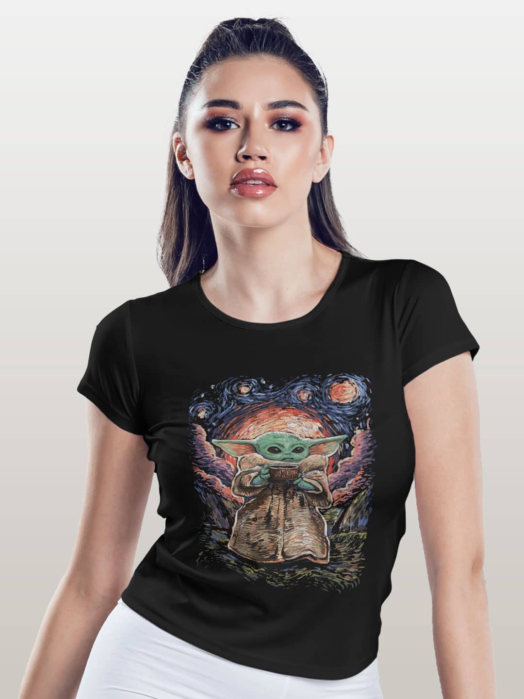 Impressionist Grogu - Womens T-Shirt Black Large