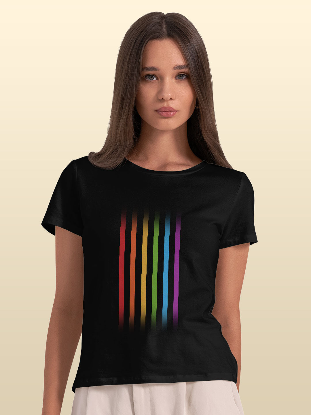 rainbowstripes-womenst-shirt-black-xxl