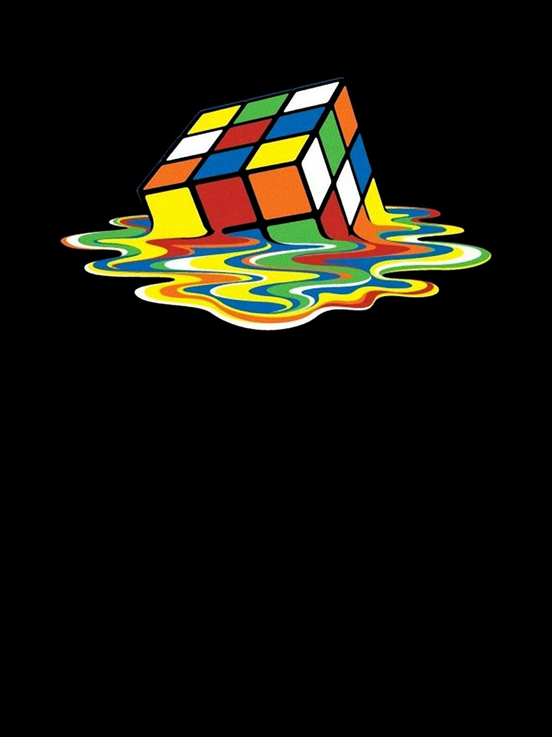Melting Rubiks - Womens T-Shirt Black Small