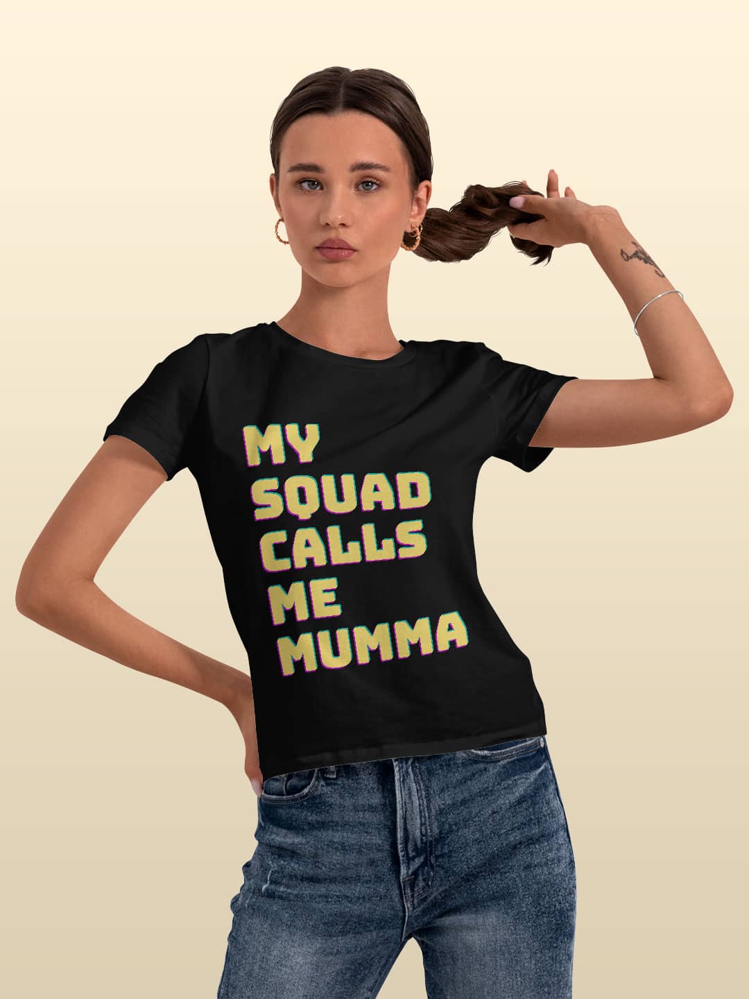 Moms Squad - Womens T-Shirt Black Small