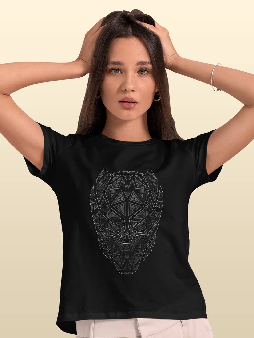 Black Panther Stare - Womens T-Shirt Black XXL