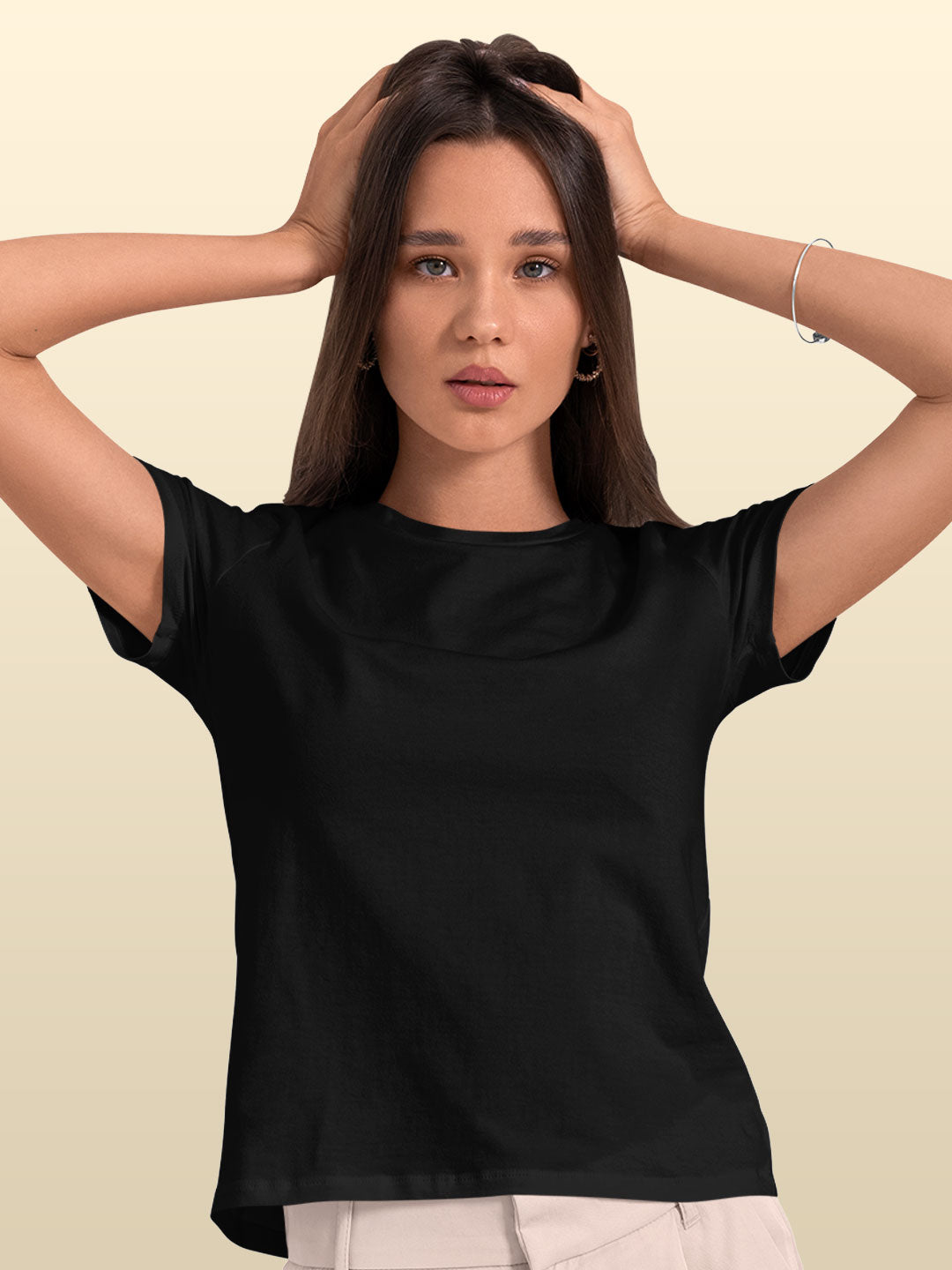 Elephant Illustration - Womens T-Shirt Black Small