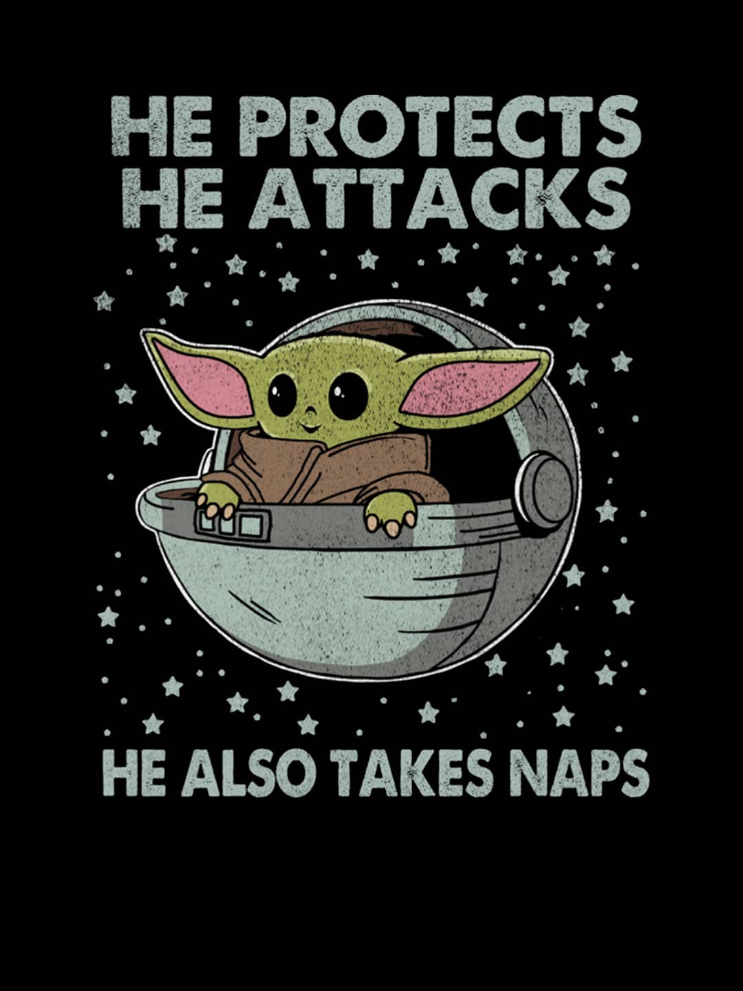 All Rounder Grogu - Womens T-Shirt Black Large