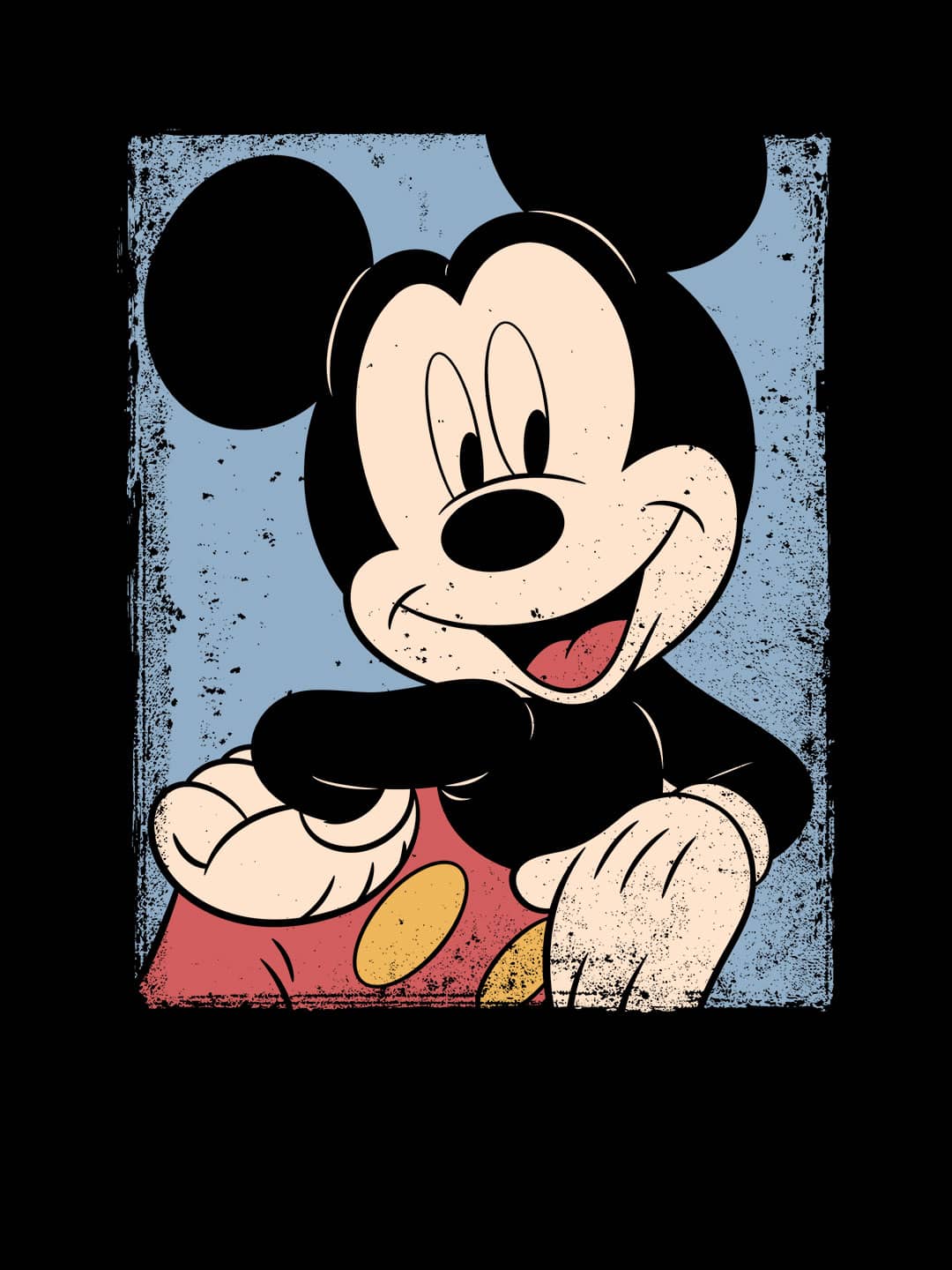 Grunge Mickey - Womens T-Shirt Black Small