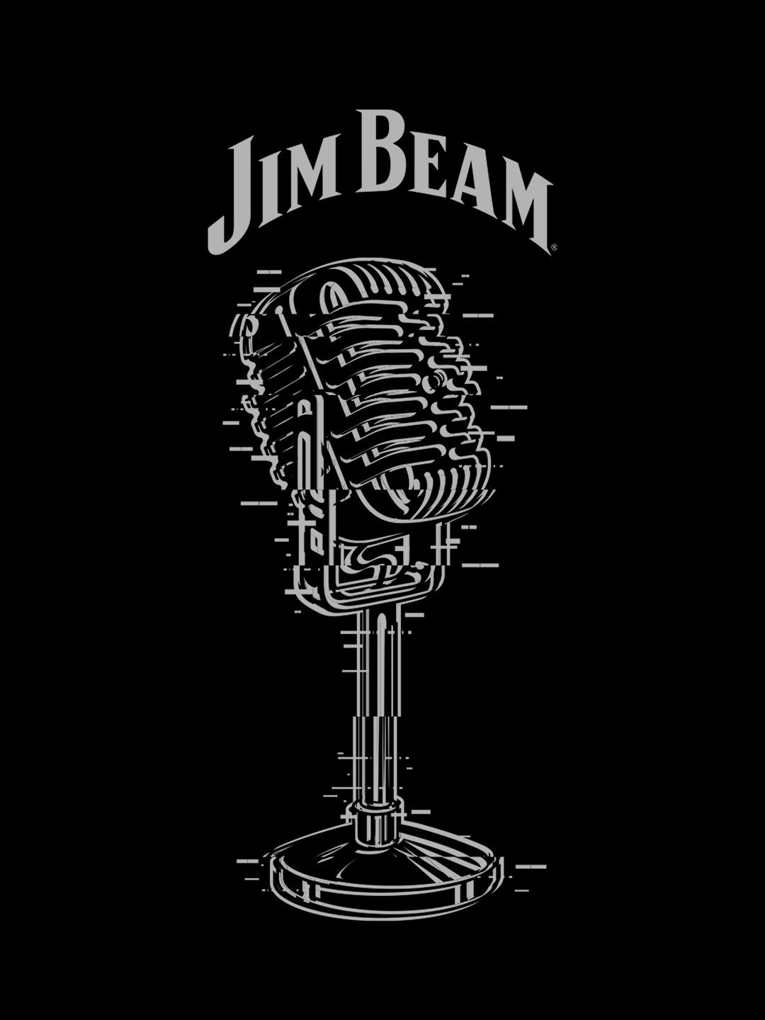 Jim Beam Retro Mic - Womens T-Shirt Black Small