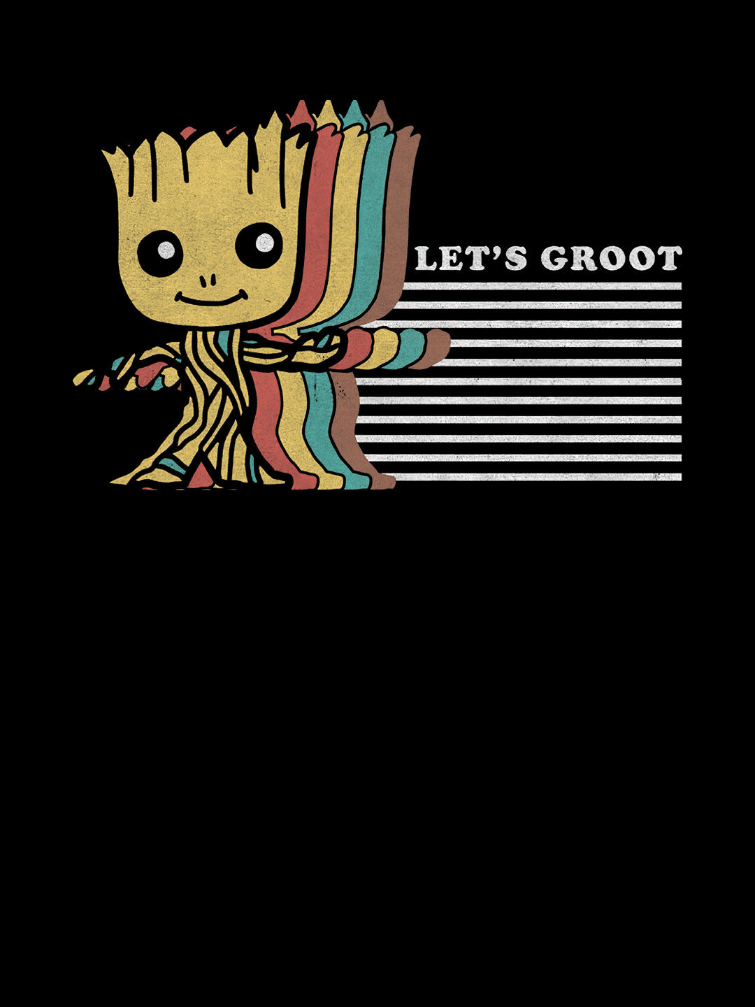 Lets Groot - Womens T-Shirt Black XL