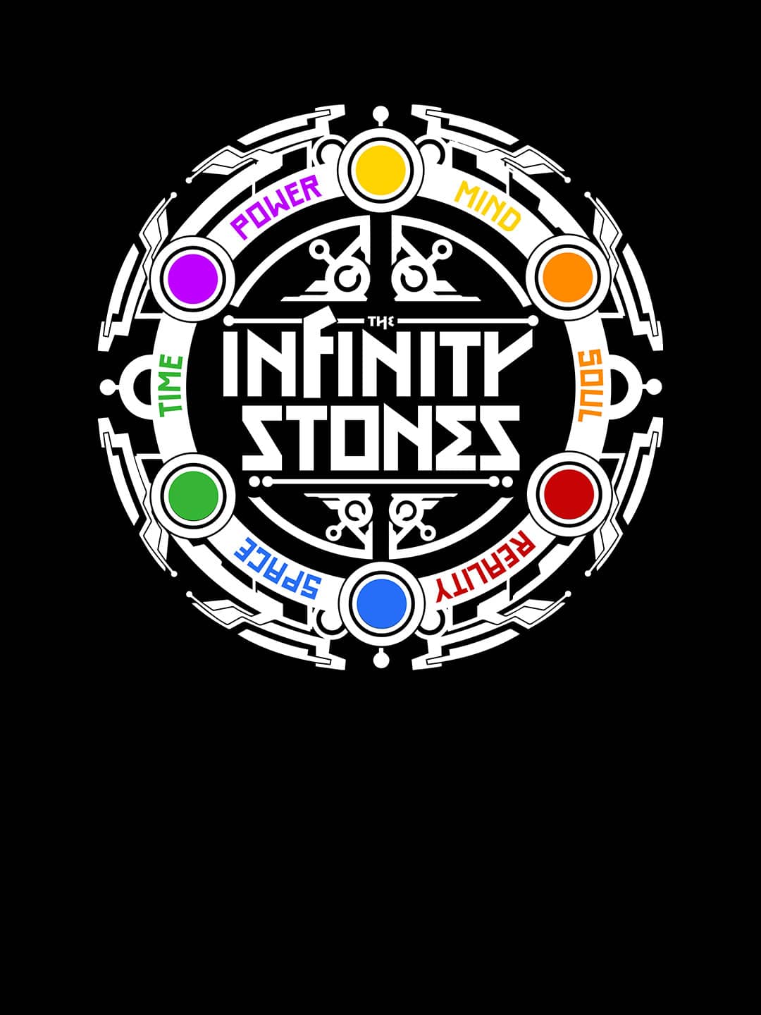 The Infinity Stones - Womens T-Shirt Black Medium