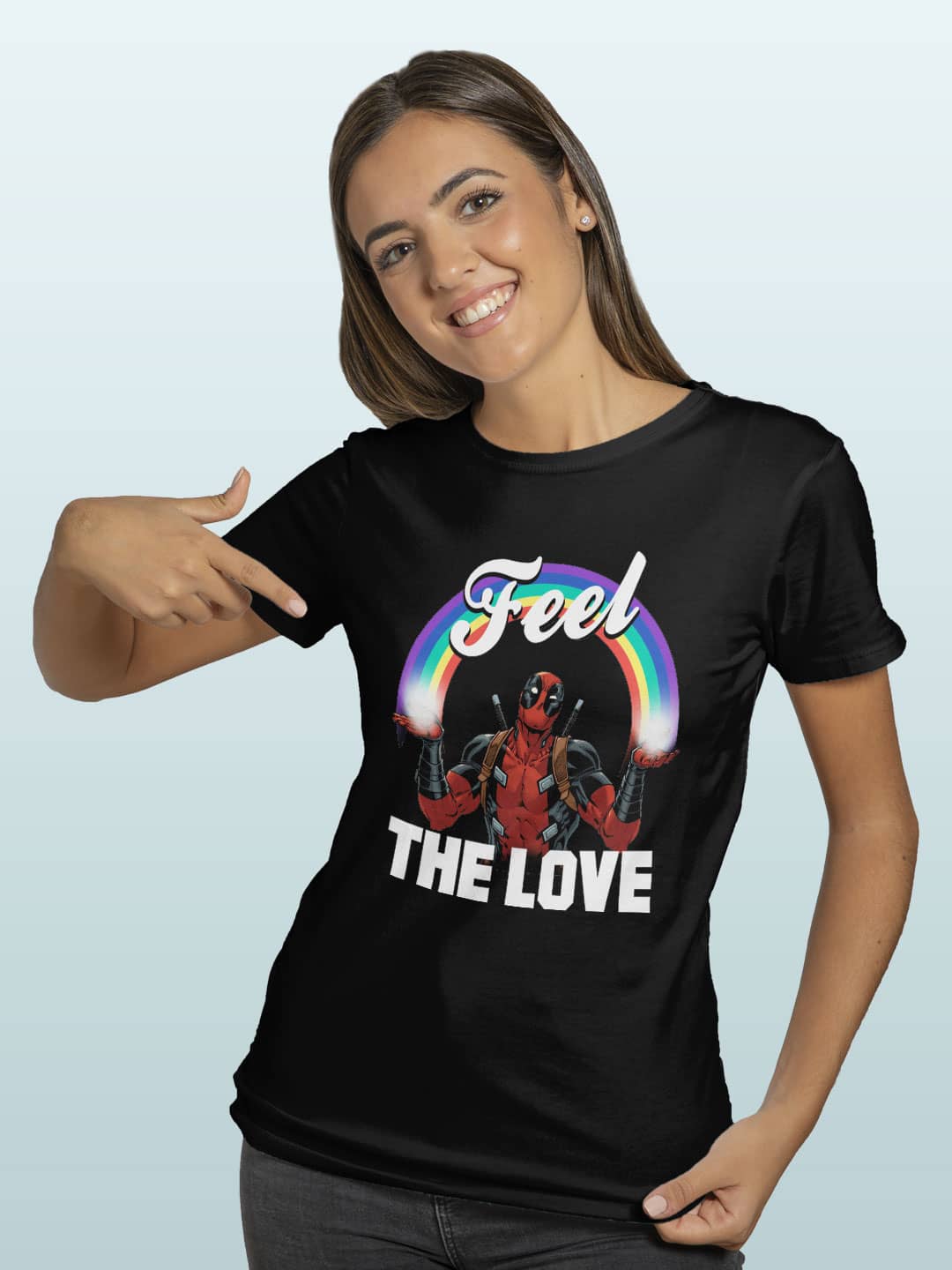 Deadpool Love - Womens T-Shirt Black Medium
