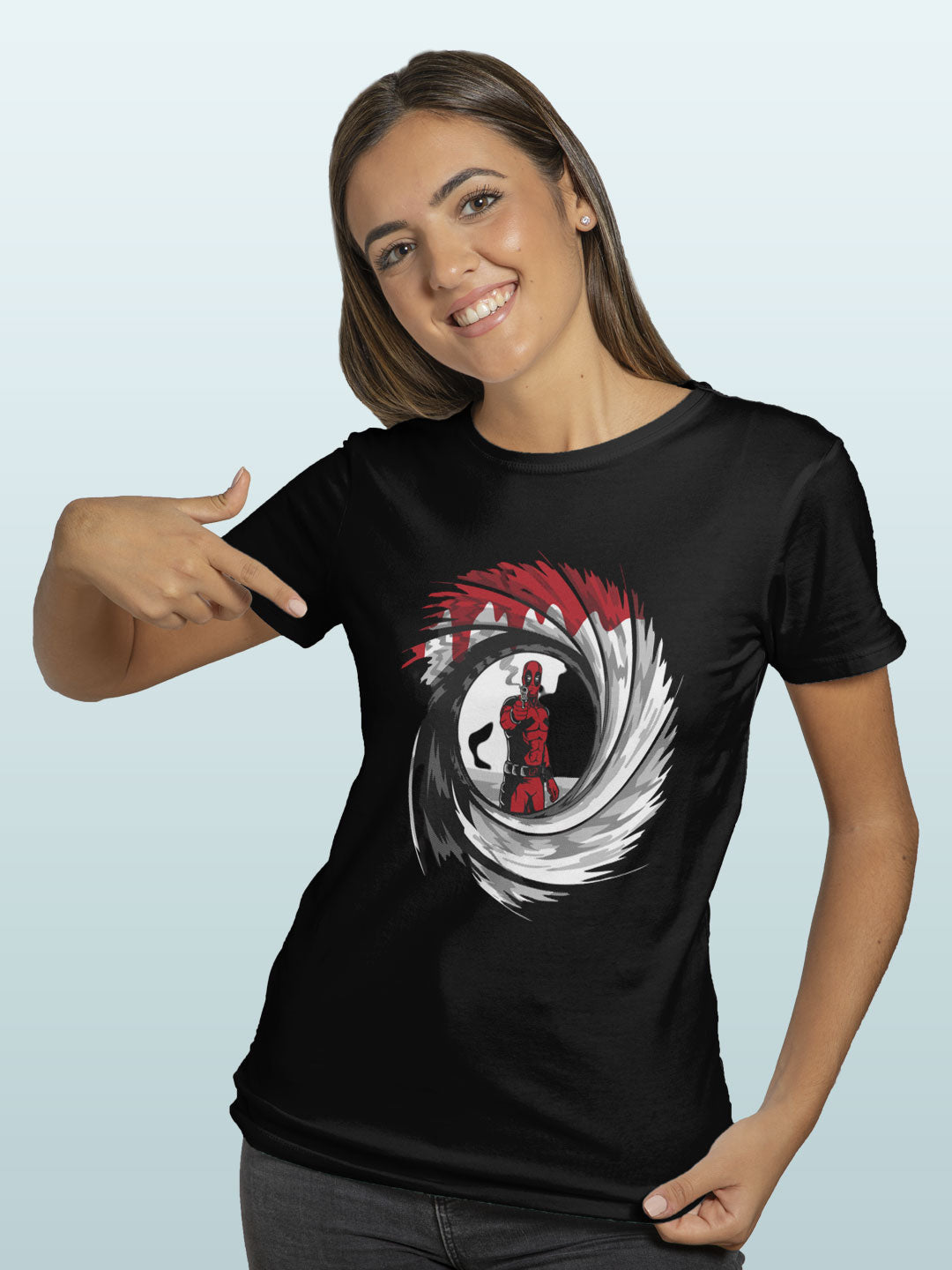Golden Eye Deadpool - Womens T-Shirt Black Small