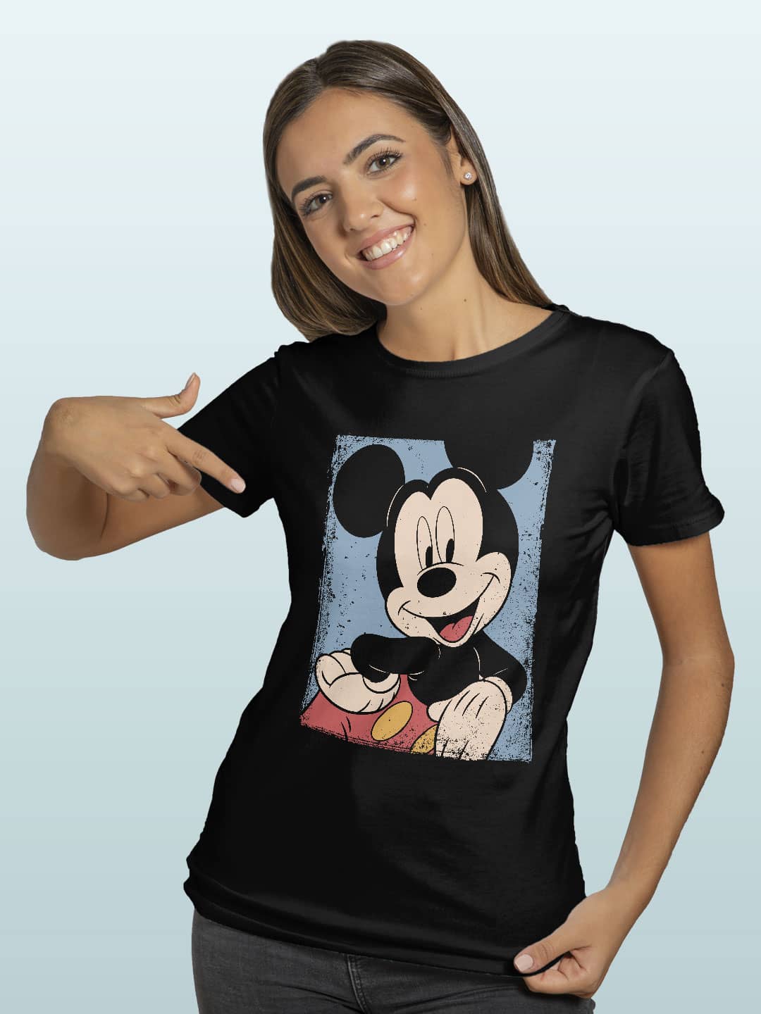 Grunge Mickey - Womens T-Shirt Black XXL