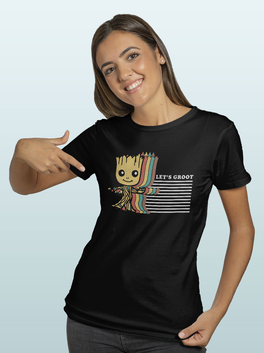 Lets Groot - Womens T-Shirt Black Small