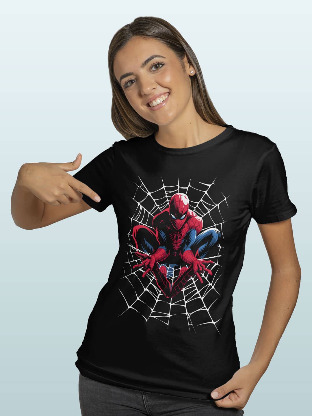 Web Slinger Spidey - Womens T-Shirt Black XXL