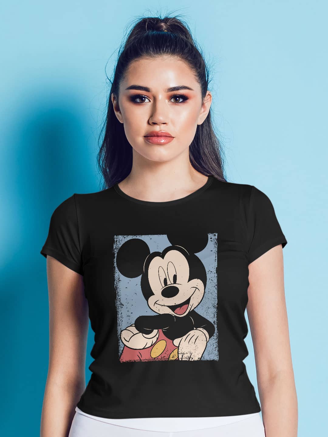 Grunge Mickey - Womens T-Shirt Black Large