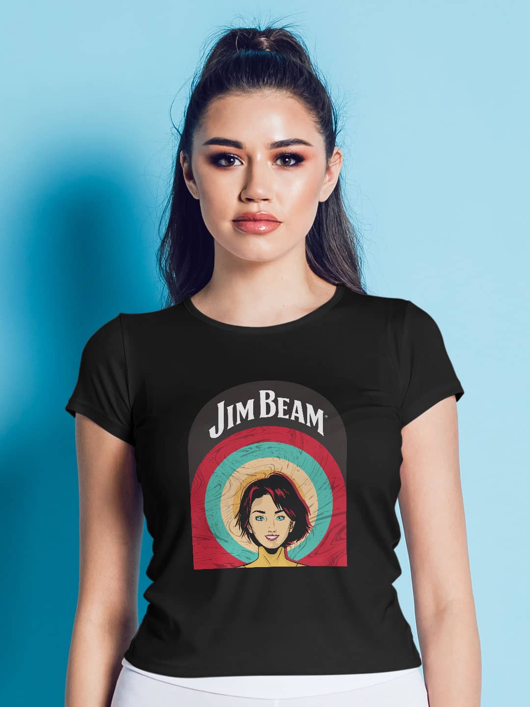 Jim Beam Character Black - Womens T-Shirt Black Small