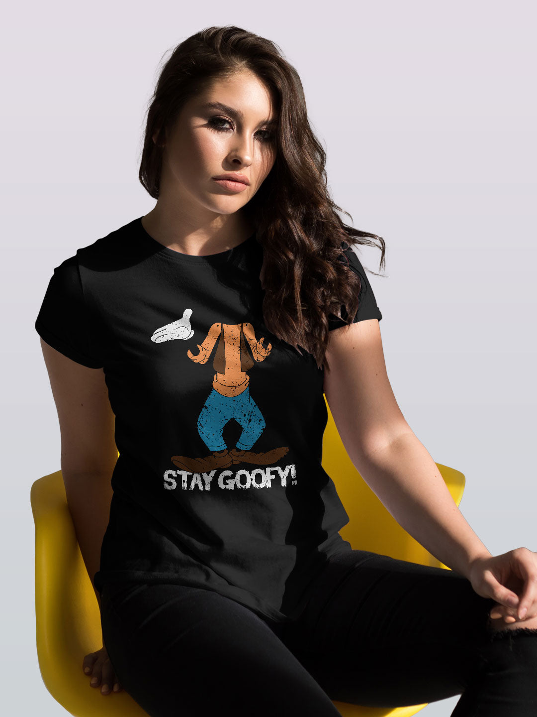 Stay Goofy - Womens T-Shirt Black Large