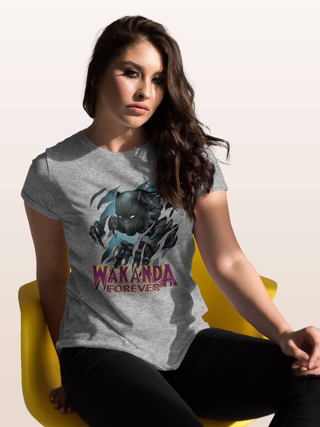 rippedblackpanther-womenst-shirt-greymelange-large