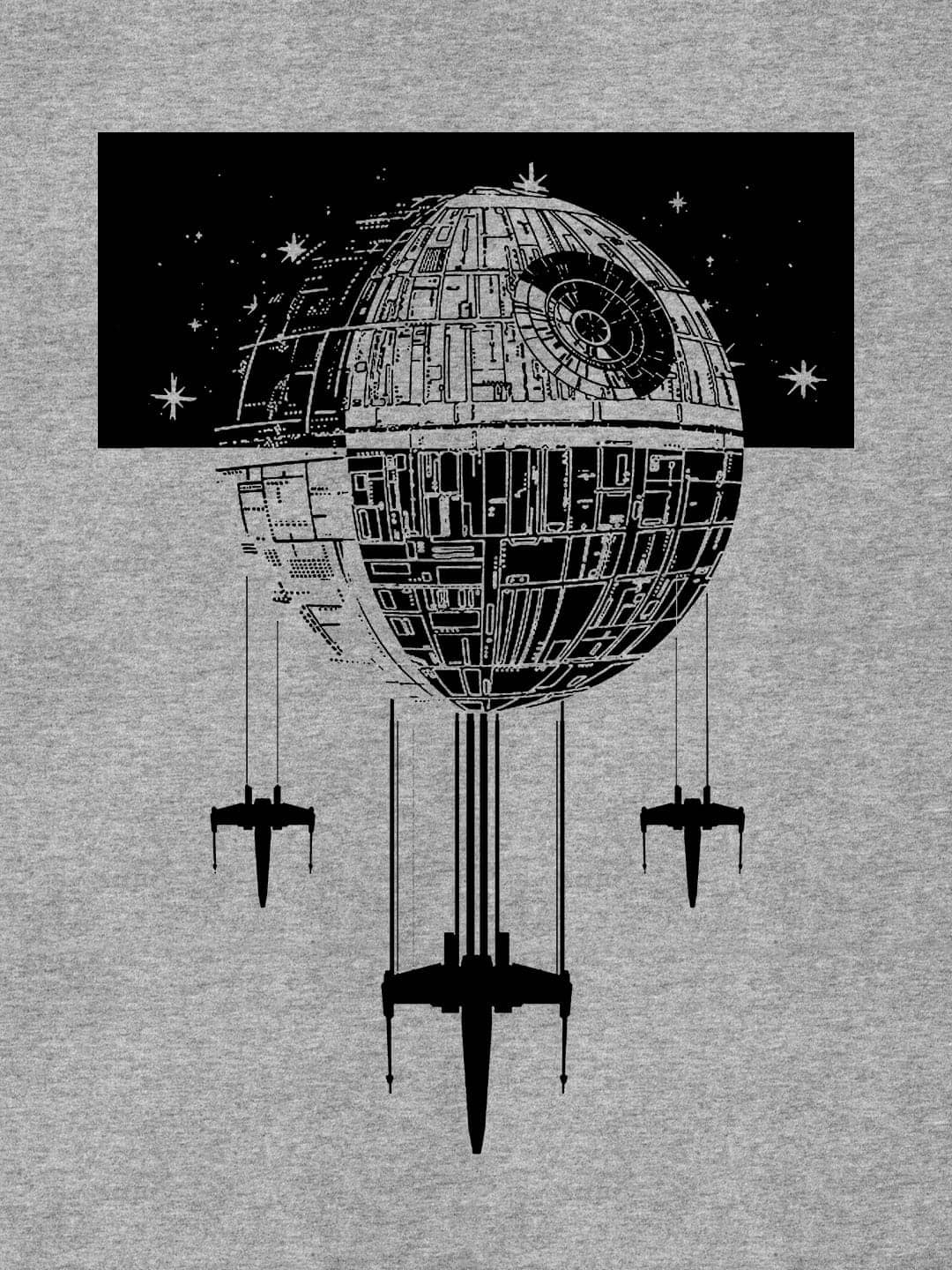 Death Star - Womens T-Shirt Grey Melange Small