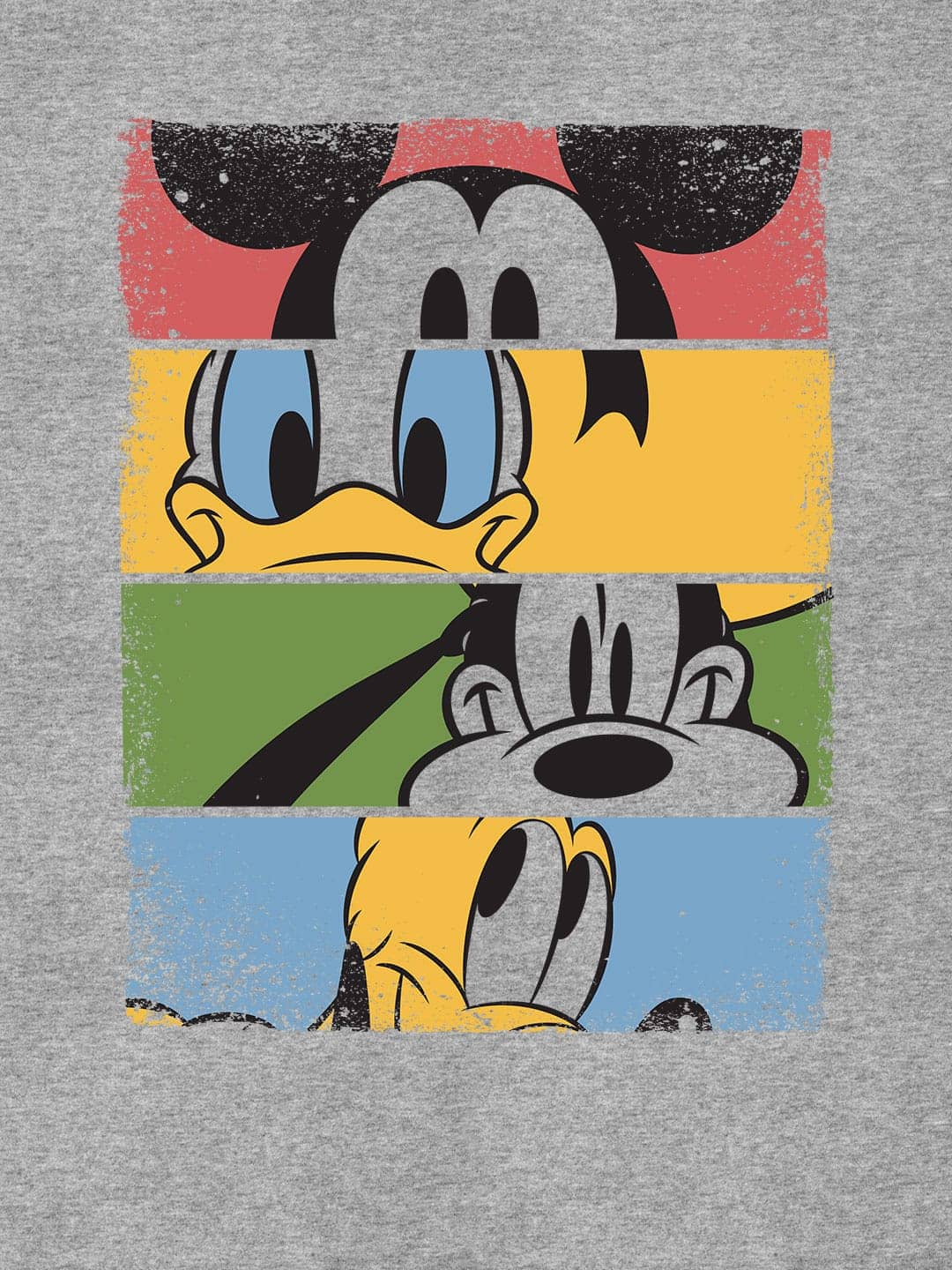 Mickey and Friends - Womens T-Shirt - Regular Fit - Grey Melange - Large