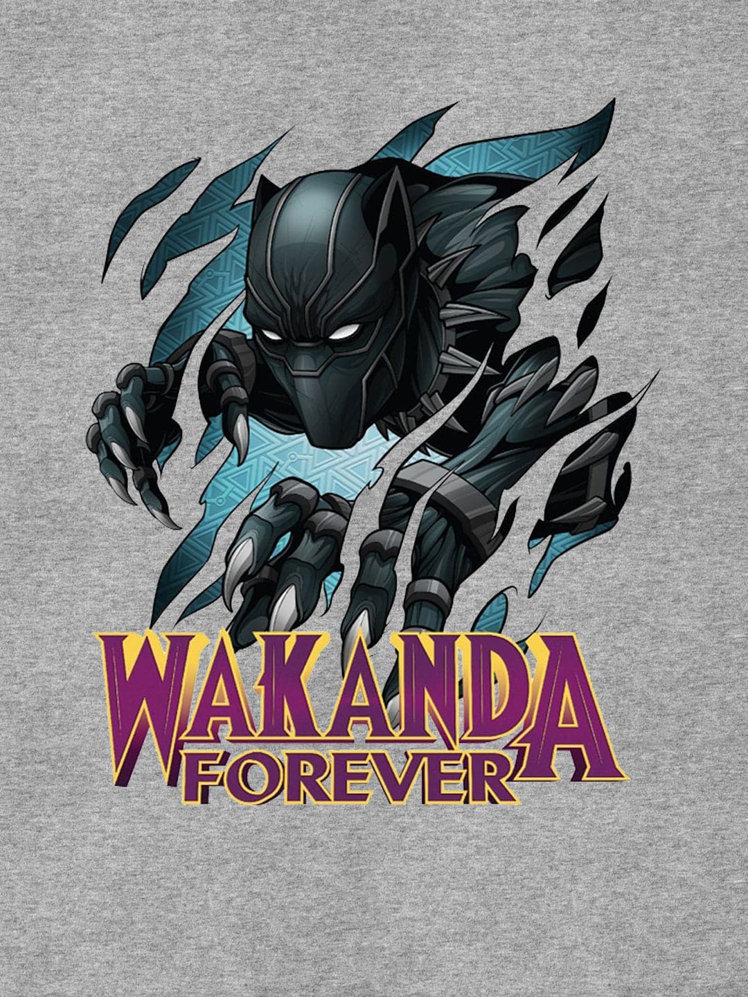 Ripped Black Panther - Womens T-Shirt Grey Melange Large