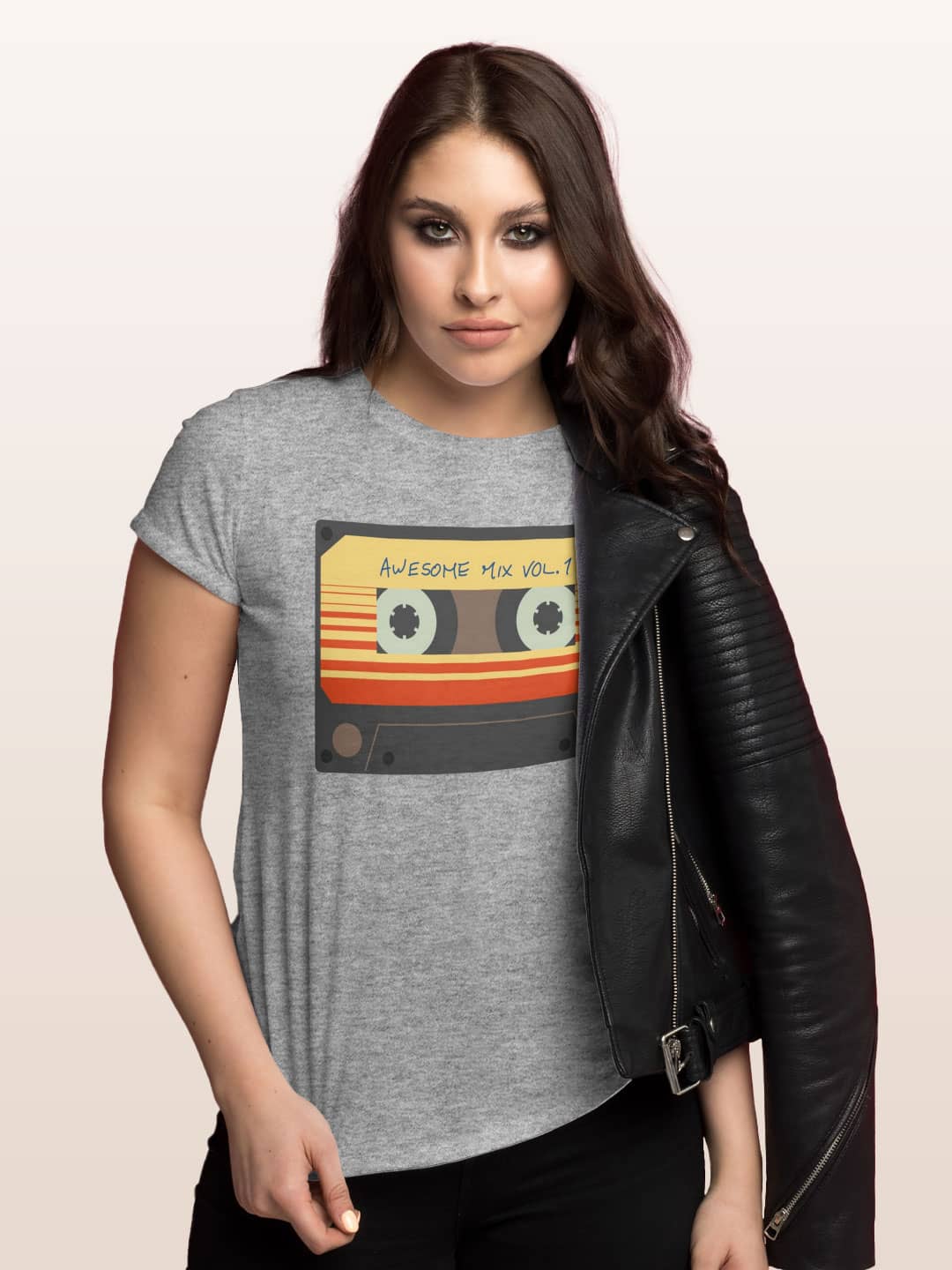 Awesome Mix Tape - Womens T-Shirt Grey Melange XXL