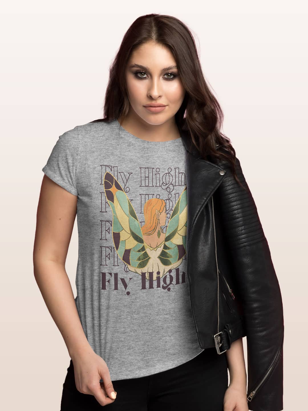 Fly Higher - Womens T-Shirt Grey Melange Large