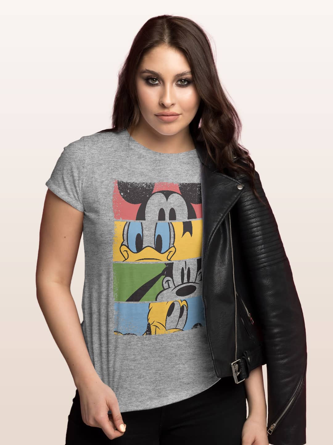 Mickey and Friends - Womens T-Shirt Grey Melange Small