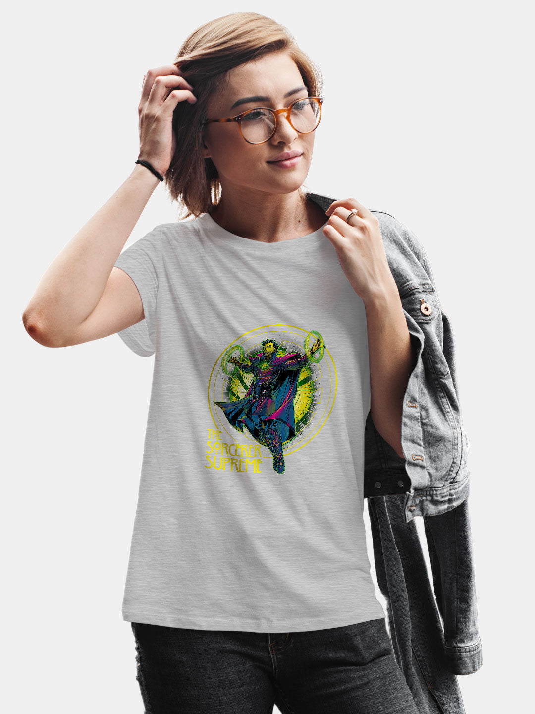 Neon Sorcerer Supreme - Womens T-Shirt - Regular Fit - Grey Melange - XXL