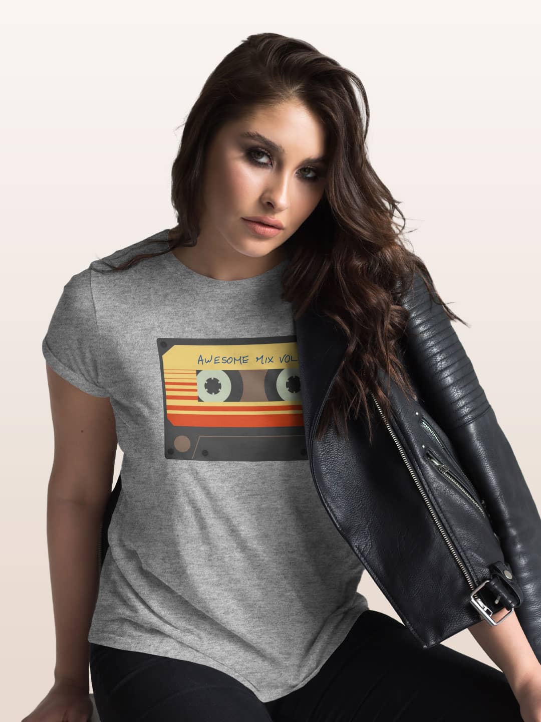 Awesome Mix Tape - Womens T-Shirt Grey Melange XXL