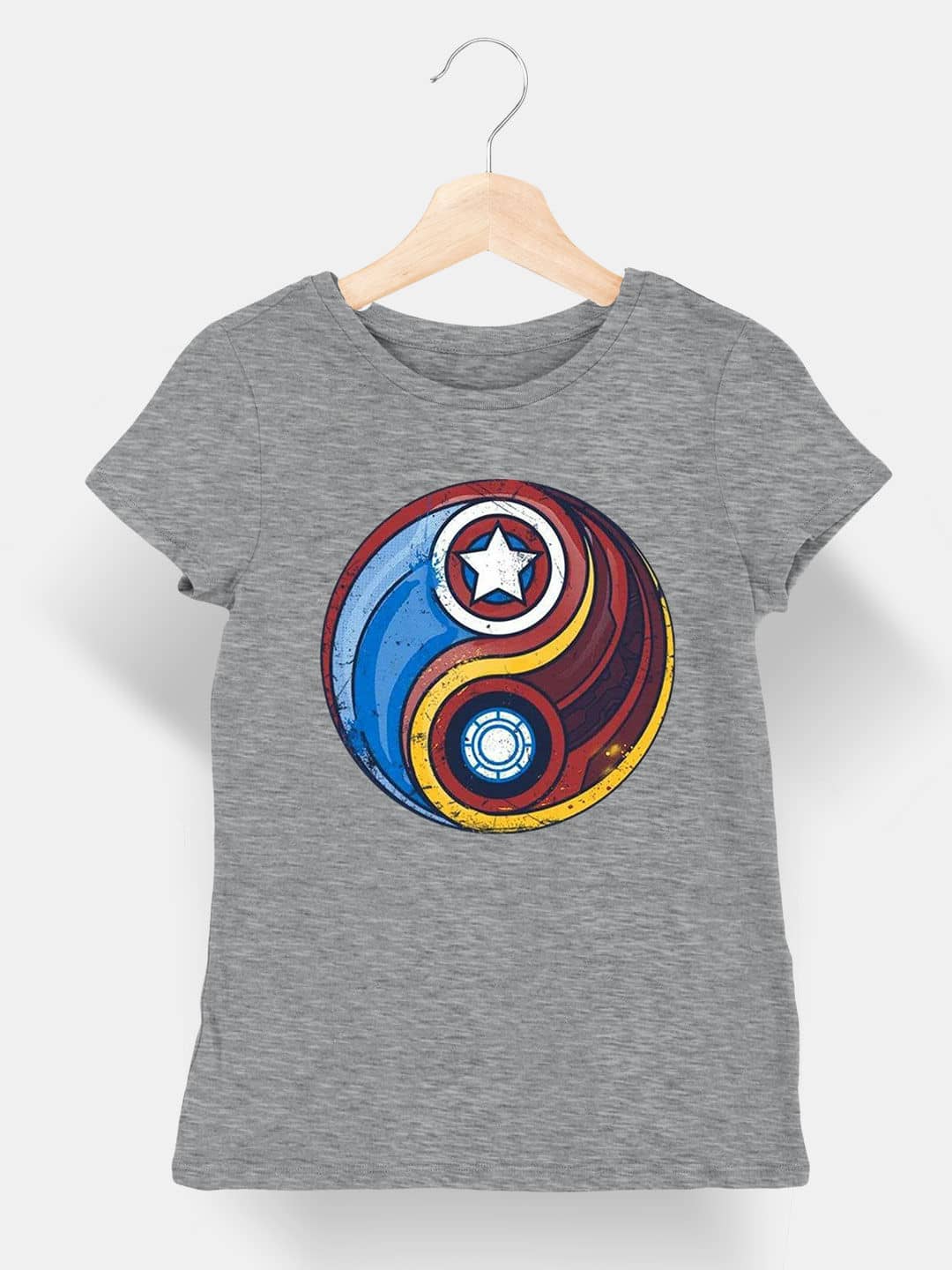 Marvel Yin Yang - Womens T-Shirt - Regular Fit - Grey Melange - XL