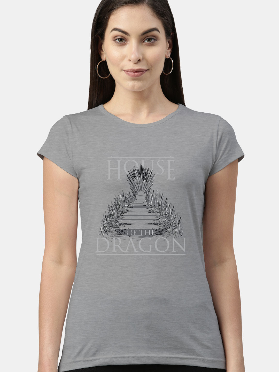 Iron Throne Graphic Grey - Womens T-Shirt - Regular Fit - Grey Melange - XL