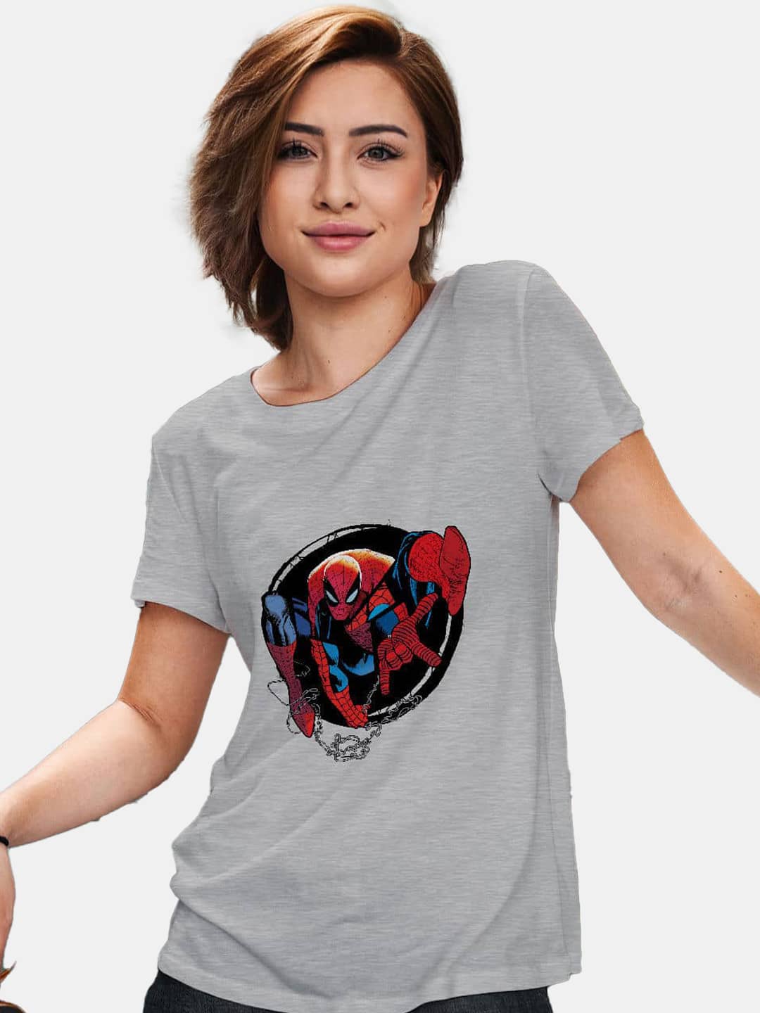 spideycomics-womenst-shirt-greymelange-medium