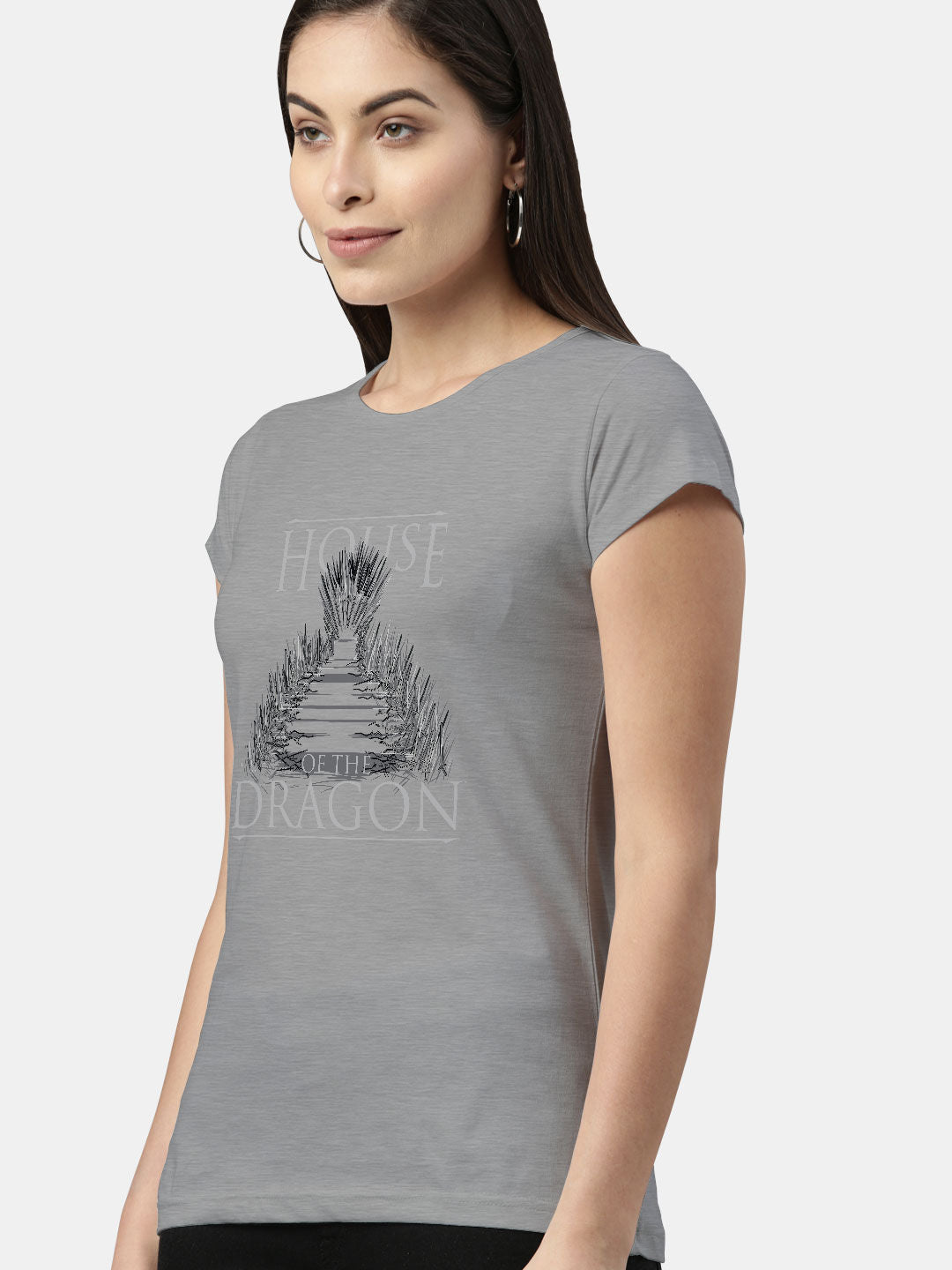 Iron Throne Graphic Grey - Womens T-Shirt - Regular Fit - Grey Melange - XL