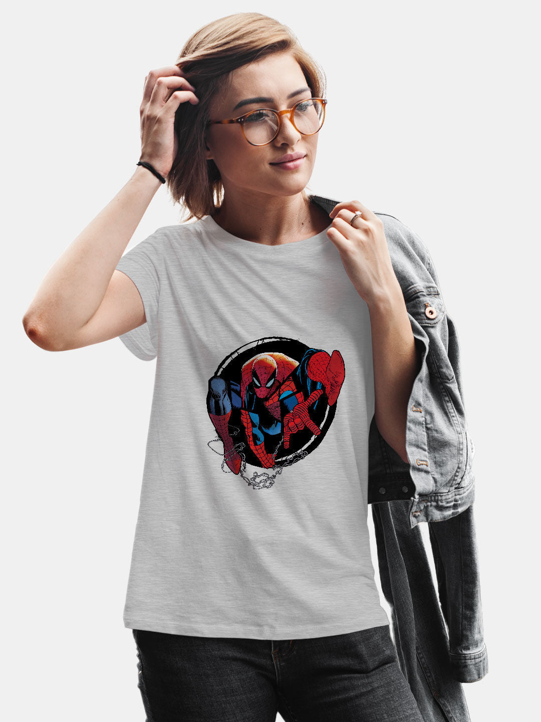 Spidey Comics - Womens T-Shirt Grey Melange Medium