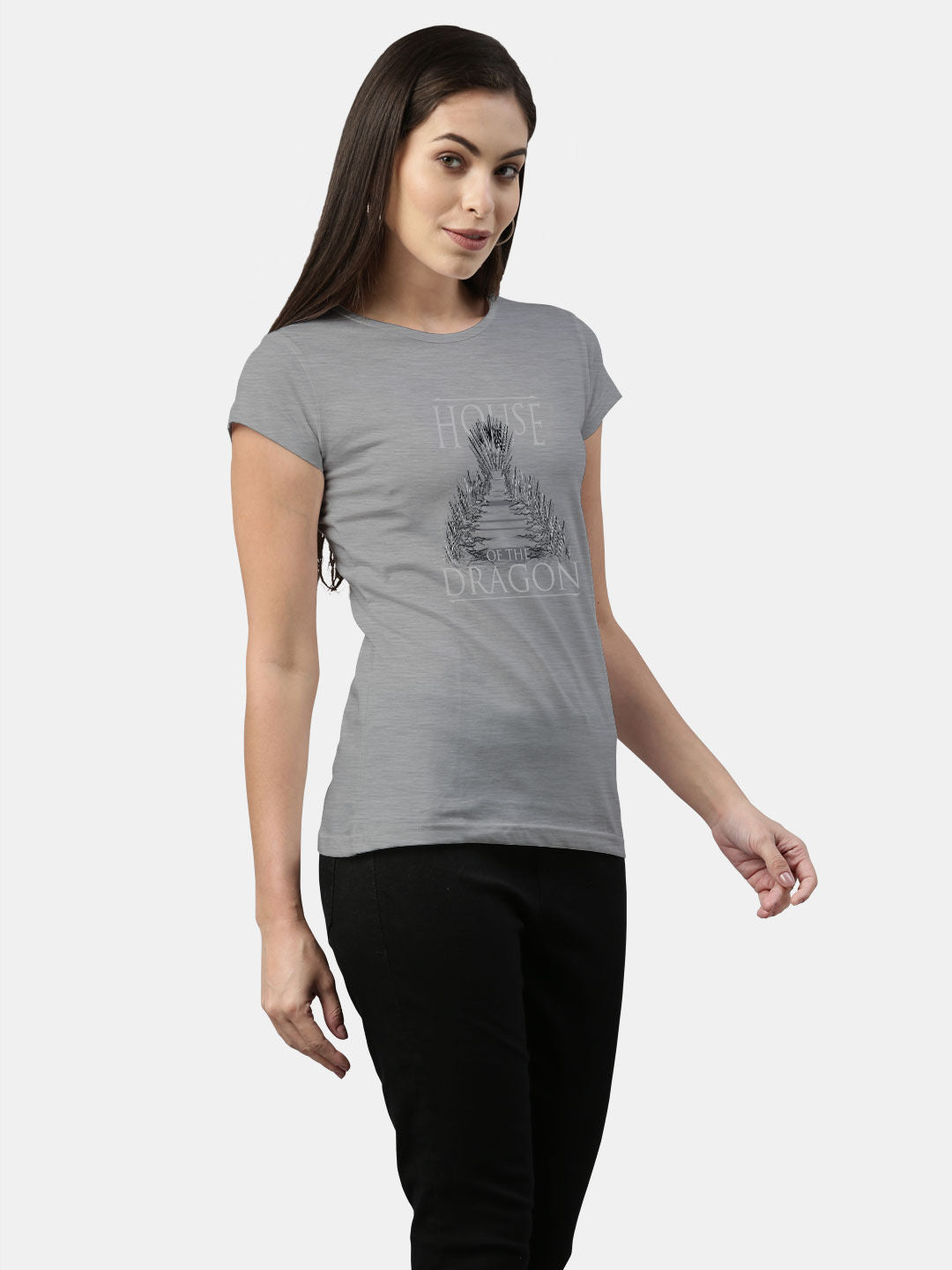 Iron Throne Graphic Grey - Womens T-Shirt - Regular Fit - Grey Melange - XL