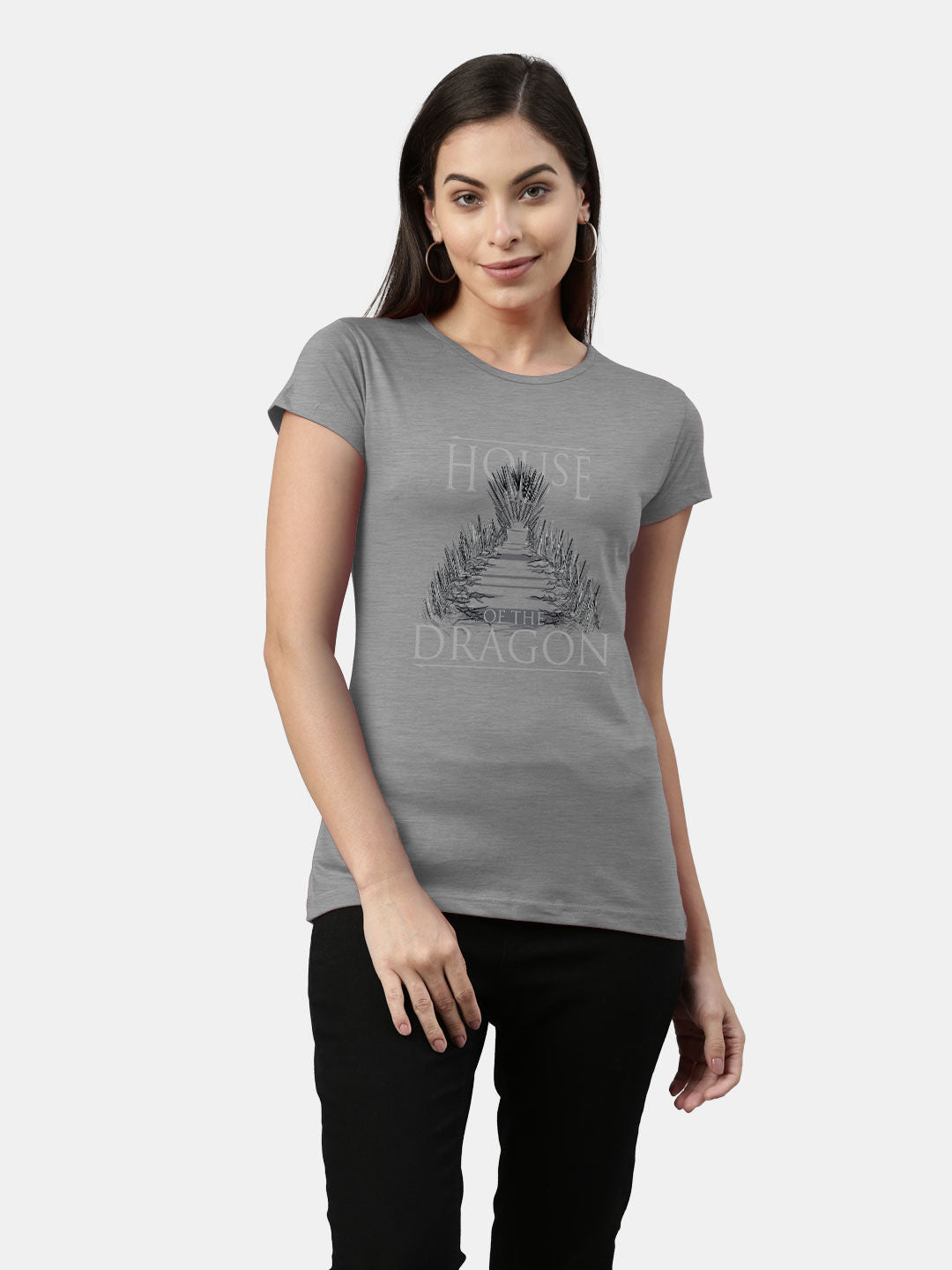 Iron Throne Graphic Grey - Womens T-Shirt - Regular Fit - Grey Melange - XL