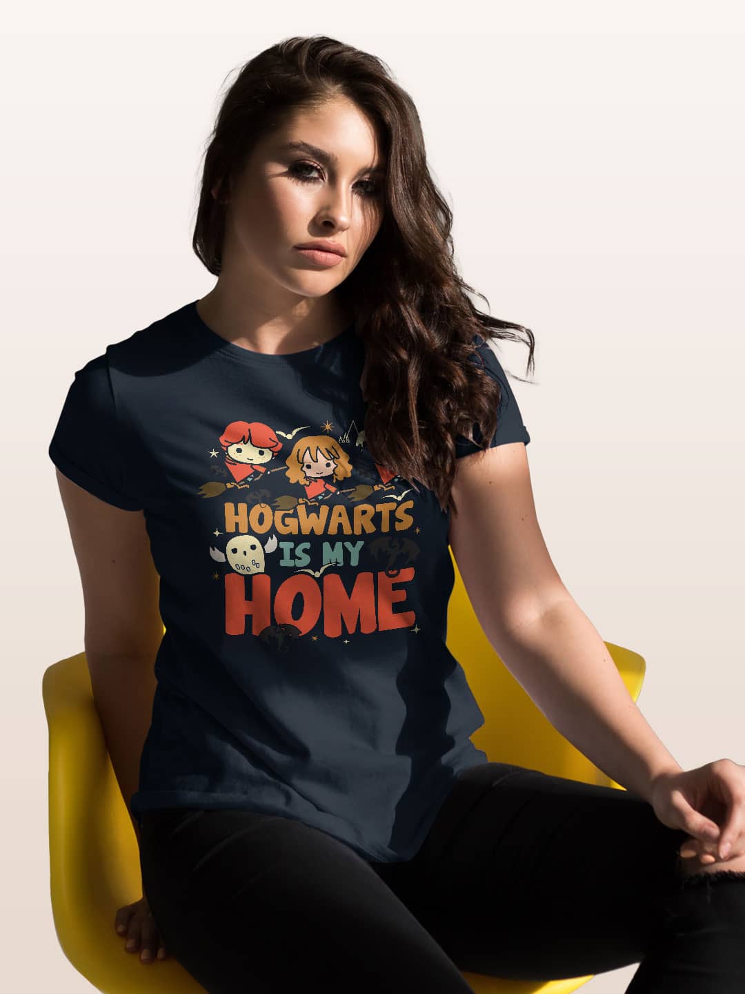 Harry and the Gang Chibi - Womens T-Shirt Navy Blue Large