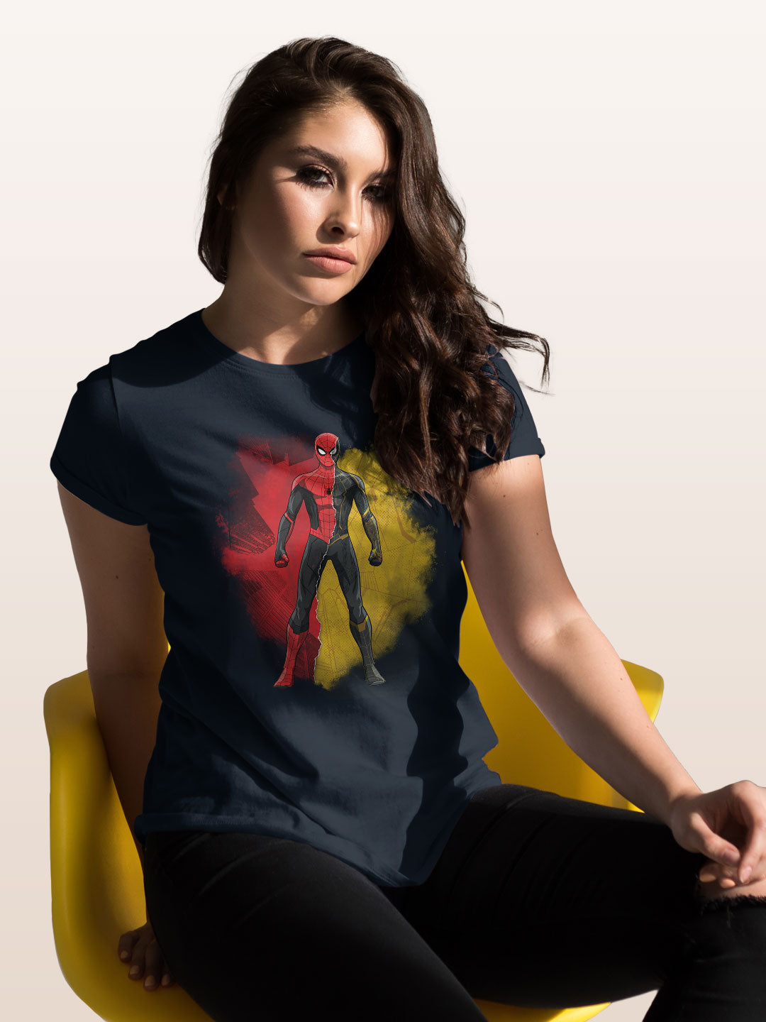 Peter Black and Gold - Womens T-Shirt Navy Blue Large