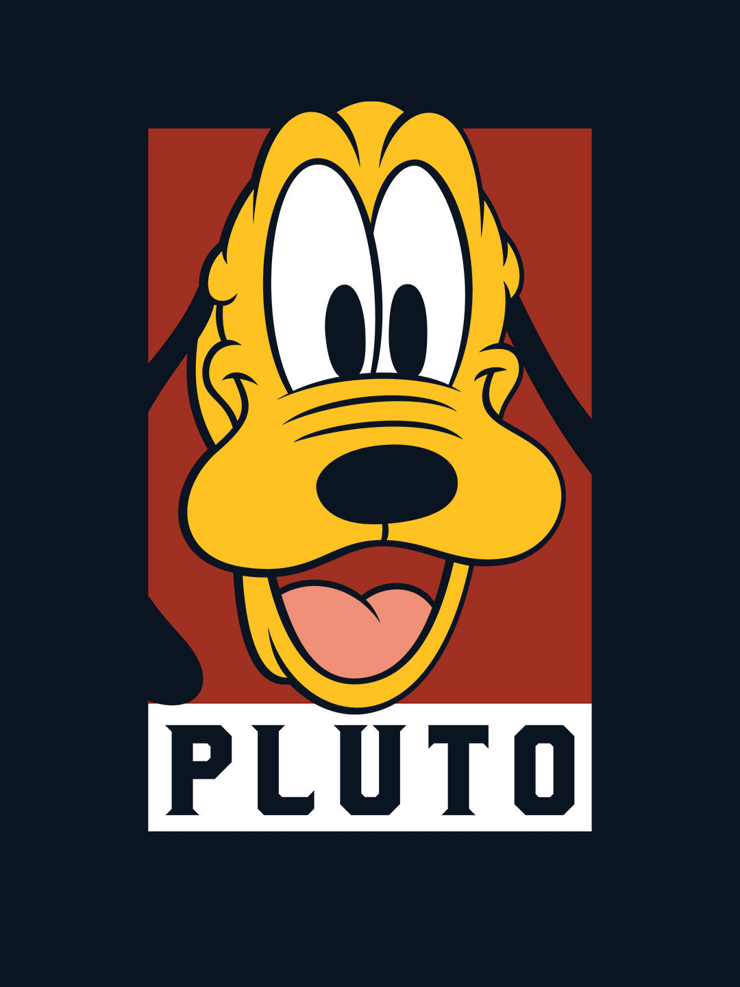 Pluto Portrait - Womens T-Shirt Navy Blue XXL