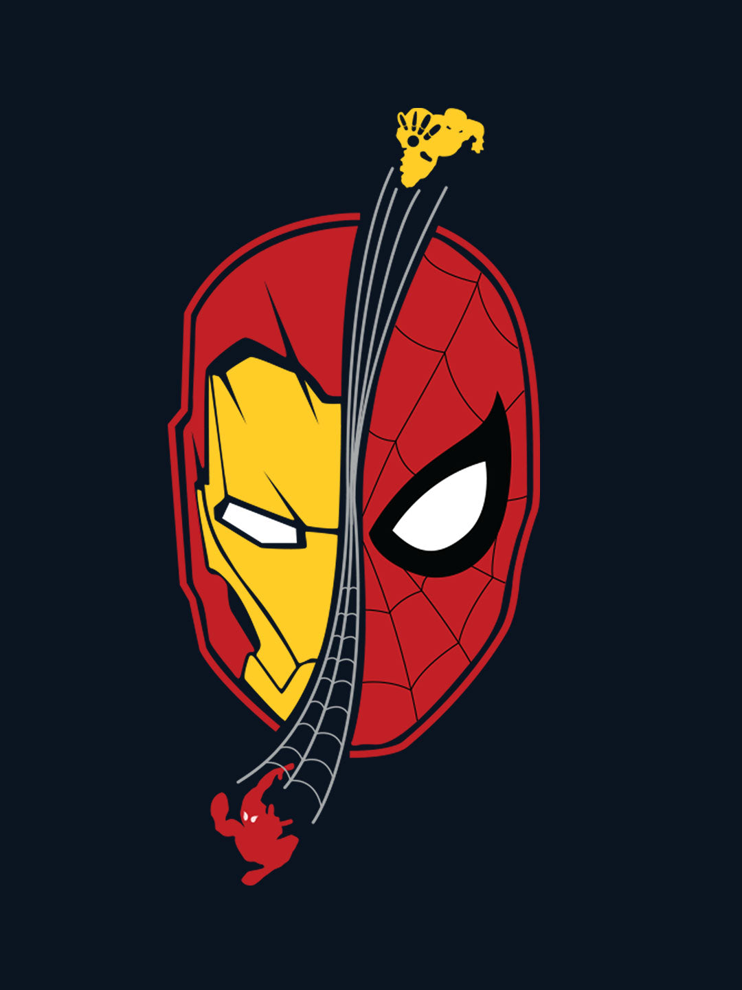 Iron Spidey - Womens T-Shirt Navy Blue Large